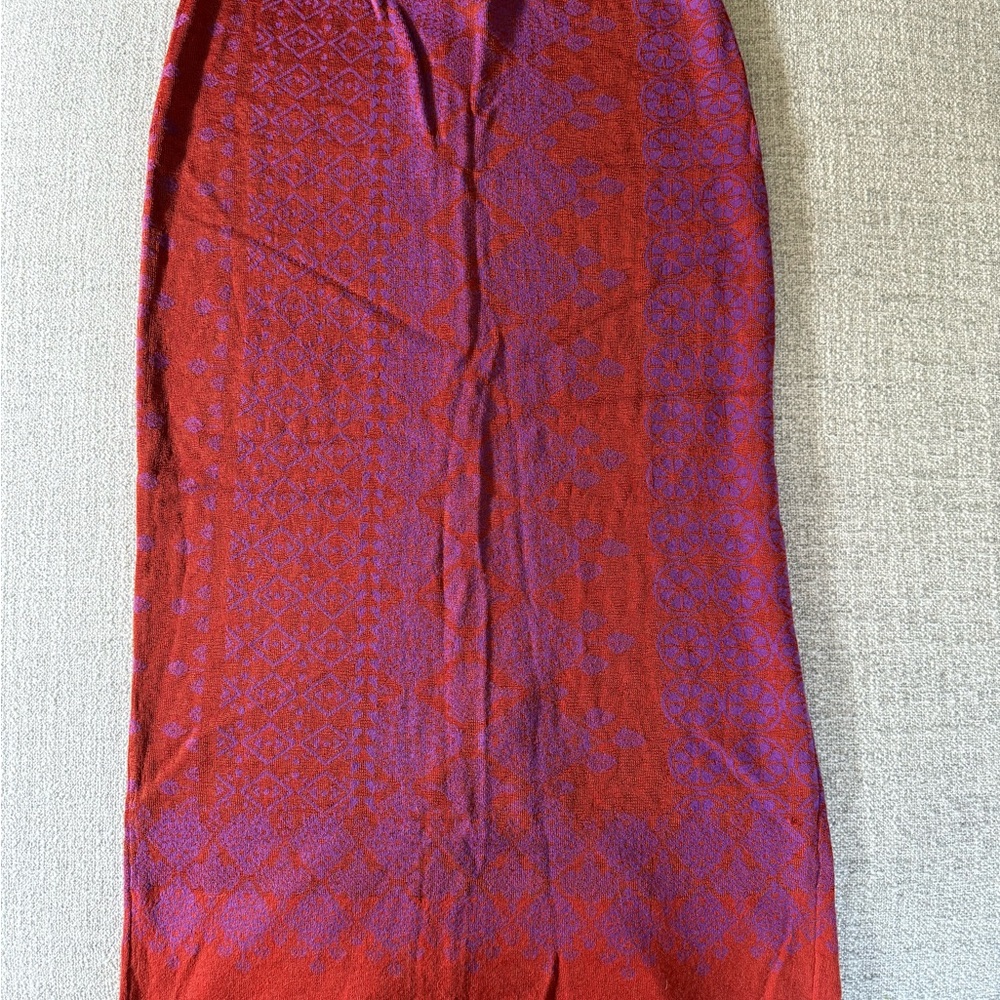 Free People Red Midi Pencil Skirt for Cocktail